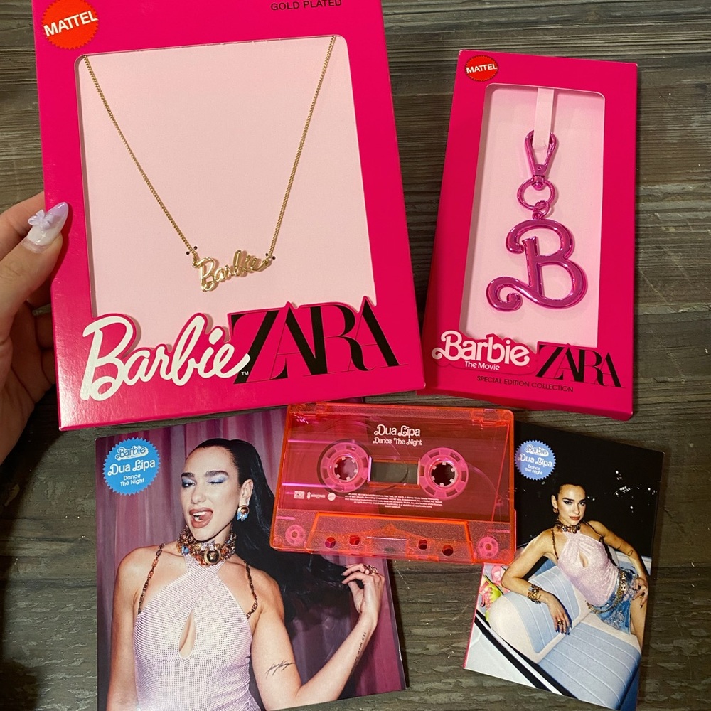 Zara Limited Edition Barbie Necklace + Keychain set